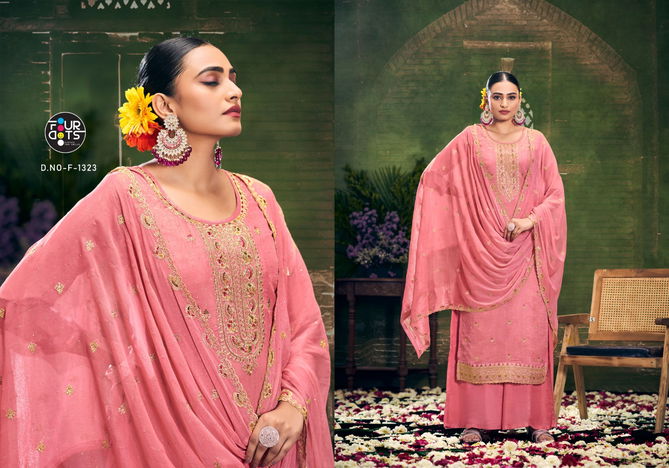 Chhaava By Four Dots Crunchy Silk Designer Salwar Kameez Wholesale Price